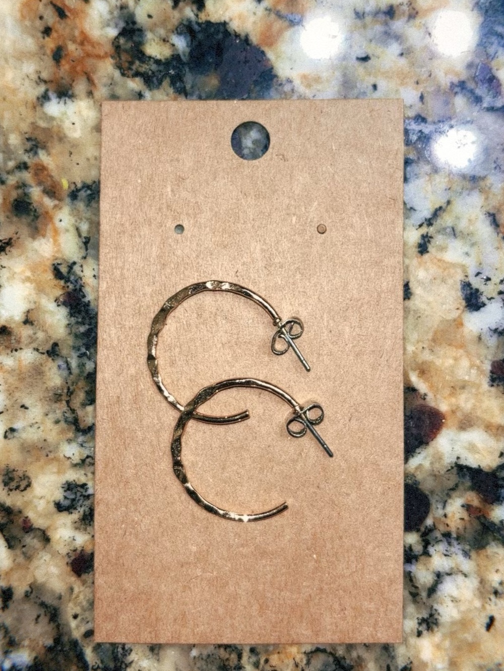 Hammered Gold Hoop Earrings for Women - Lightweight Everyday Hoops